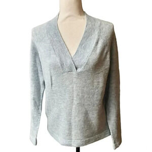 ICHI Light Blue V-Neck Sweater Women’s Small Alpaca Blend Soft Knit Pullover